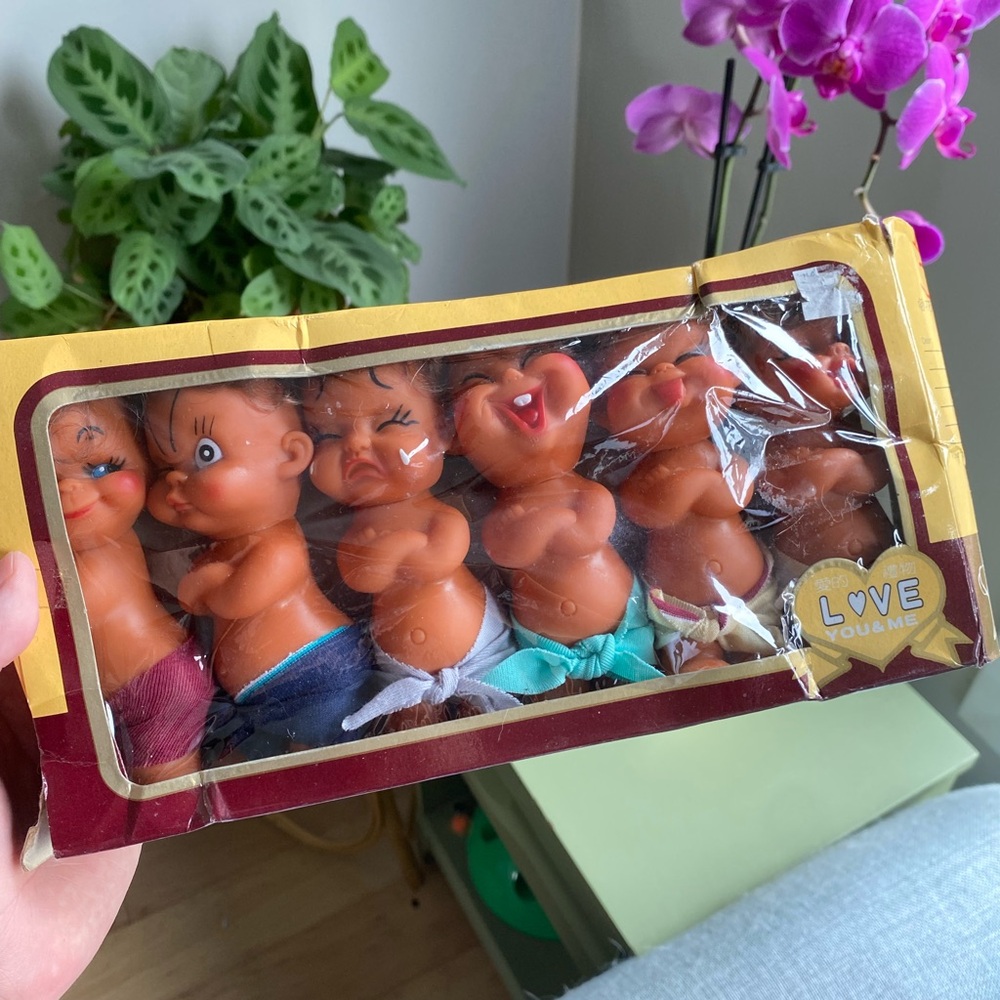 New Old Stock rubber moody dolls Chi-Teh made in Taiwan collectible 70s